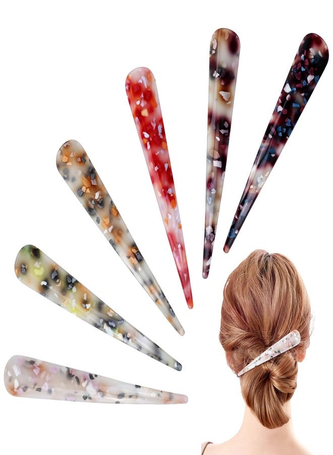 Dizila 6 Pieces Long Big Acrylic Alligator Hair Clips (6PCS S2) - Image 1
